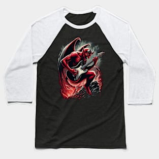 The Devil Playing Guitar T-Shirt - Unleash Infernal Riffs Baseball T-Shirt